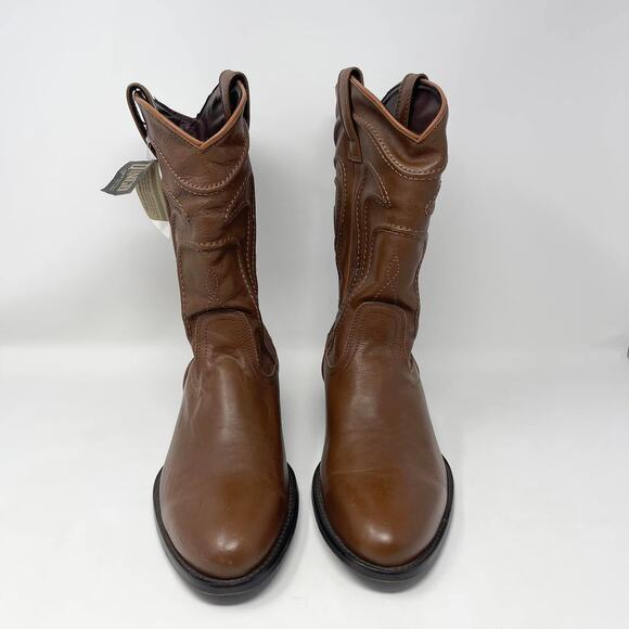 Dingo Montana Western Boot Mens 10D Brown Leather Embroidered Rounded Toe - Picture 6 of 10